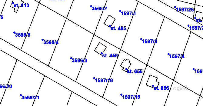 Parcela st. 459 v KÚ Rudoltice u Lanškrouna, Katastrální mapa