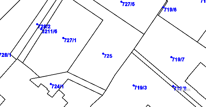 Parcela st. 725 v KÚ Rudoltice u Lanškrouna, Katastrální mapa