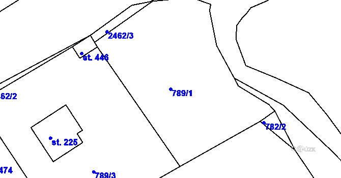 Parcela st. 789/1 v KÚ Rudoltice u Lanškrouna, Katastrální mapa