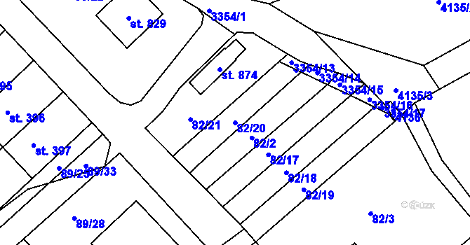 Parcela st. 82/20 v KÚ Rudoltice u Lanškrouna, Katastrální mapa