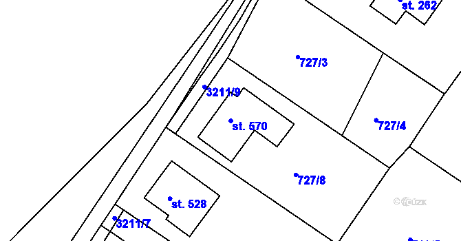 Parcela st. 570 v KÚ Rudoltice u Lanškrouna, Katastrální mapa