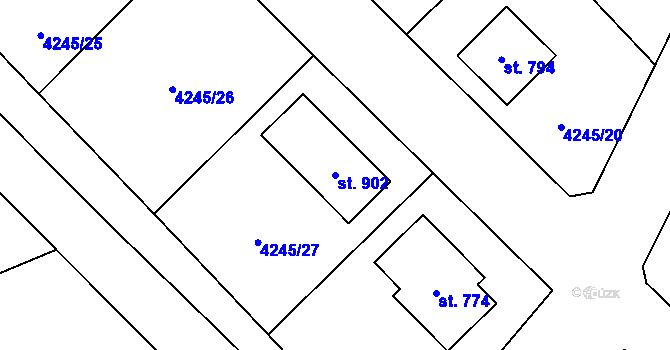 Parcela st. 902 v KÚ Rudoltice u Lanškrouna, Katastrální mapa