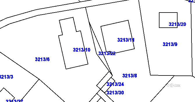 Parcela st. 3213/22 v KÚ Rumburk, Katastrální mapa