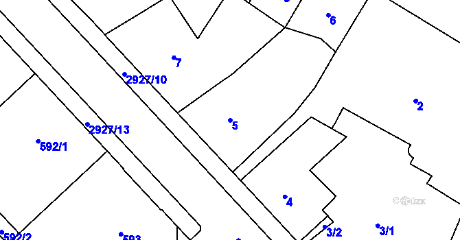 Parcela st. 5 v KÚ Rumburk, Katastrální mapa