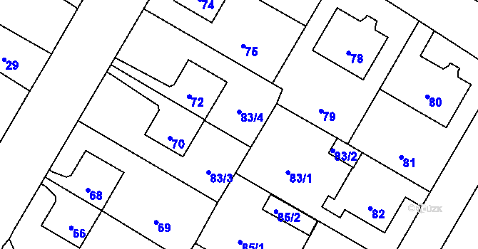Parcela st. 73 v KÚ Rumburk, Katastrální mapa