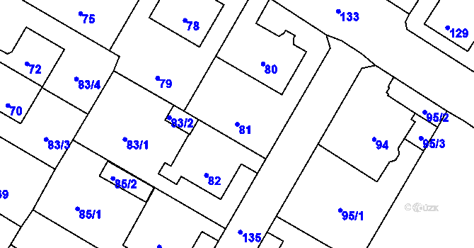 Parcela st. 81 v KÚ Rumburk, Katastrální mapa