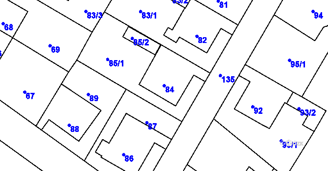 Parcela st. 84 v KÚ Rumburk, Katastrální mapa