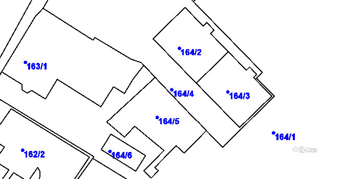 Parcela st. 164/4 v KÚ Rumburk, Katastrální mapa