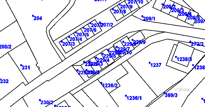 Parcela st. 229/5 v KÚ Rumburk, Katastrální mapa