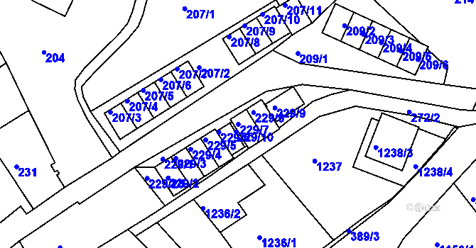 Parcela st. 229/7 v KÚ Rumburk, Katastrální mapa