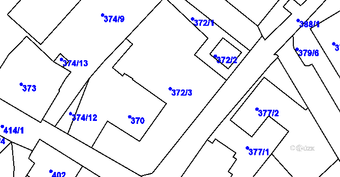 Parcela st. 372/3 v KÚ Rumburk, Katastrální mapa