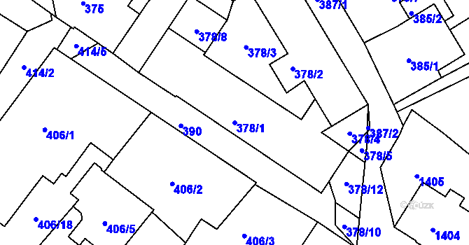 Parcela st. 378/1 v KÚ Rumburk, Katastrální mapa