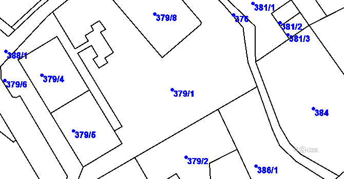 Parcela st. 379/1 v KÚ Rumburk, Katastrální mapa