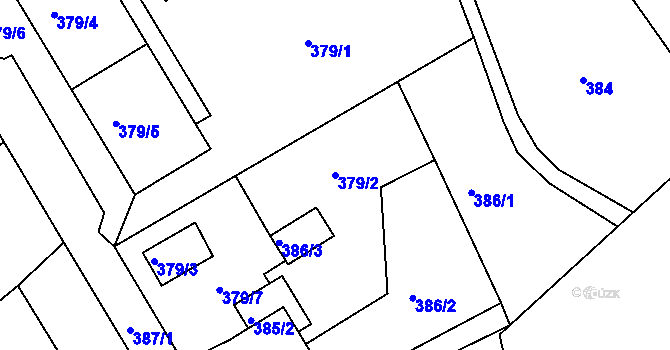 Parcela st. 379/2 v KÚ Rumburk, Katastrální mapa