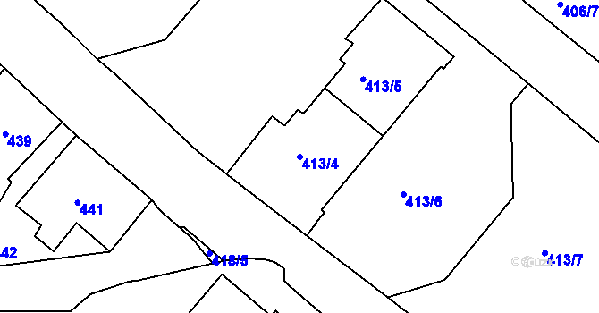 Parcela st. 413/4 v KÚ Rumburk, Katastrální mapa