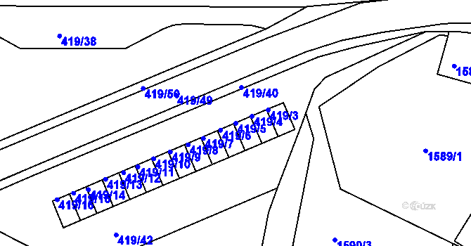 Parcela st. 419/5 v KÚ Rumburk, Katastrální mapa