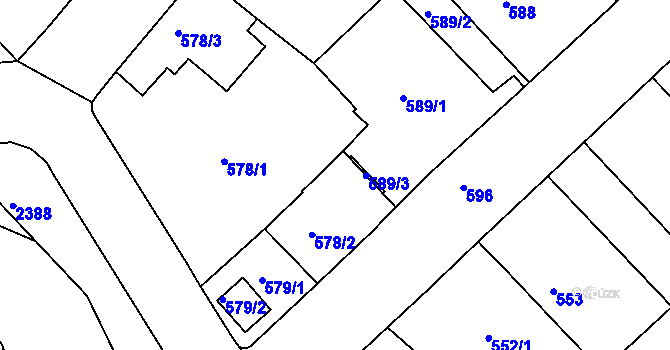 Parcela st. 578/4 v KÚ Rumburk, Katastrální mapa