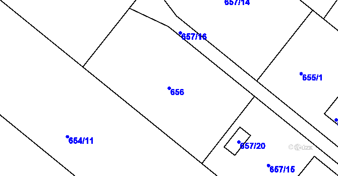 Parcela st. 656 v KÚ Rumburk, Katastrální mapa