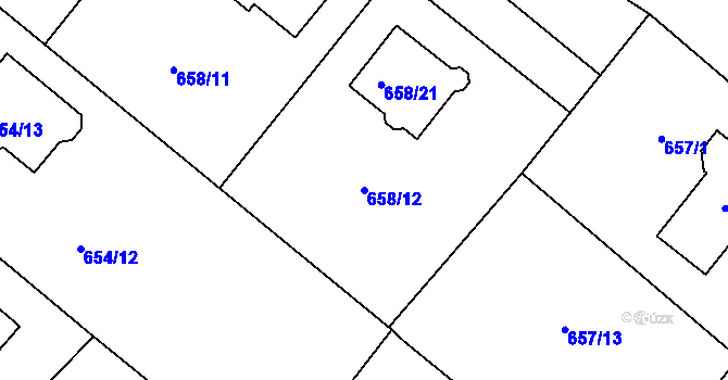 Parcela st. 658/12 v KÚ Rumburk, Katastrální mapa