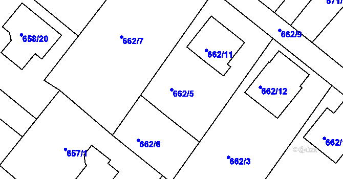 Parcela st. 662/5 v KÚ Rumburk, Katastrální mapa