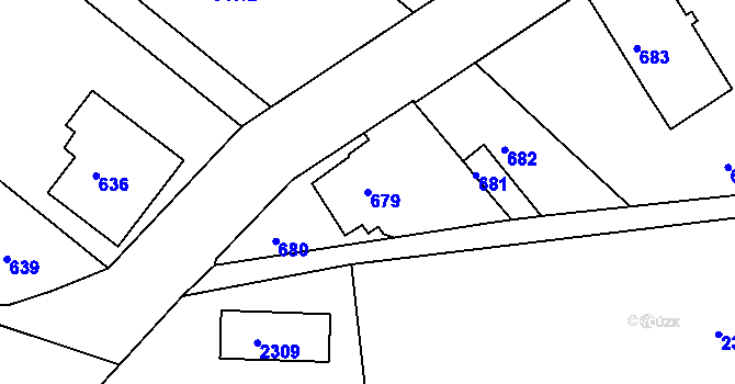 Parcela st. 679 v KÚ Rumburk, Katastrální mapa