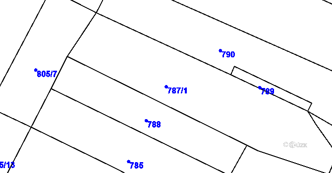 Parcela st. 787/1 v KÚ Rumburk, Katastrální mapa