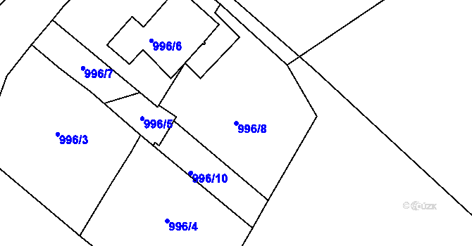 Parcela st. 996/8 v KÚ Rumburk, Katastrální mapa