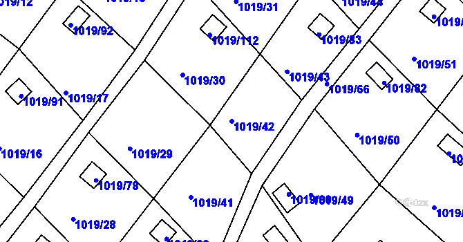 Parcela st. 1019/42 v KÚ Rumburk, Katastrální mapa