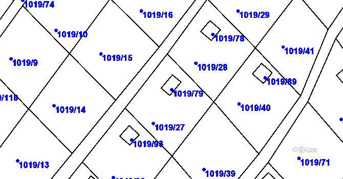 Parcela st. 1019/79 v KÚ Rumburk, Katastrální mapa