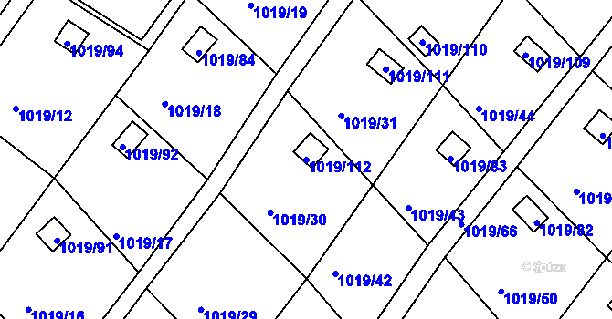 Parcela st. 1019/112 v KÚ Rumburk, Katastrální mapa