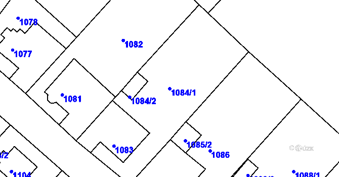Parcela st. 1084/1 v KÚ Rumburk, Katastrální mapa