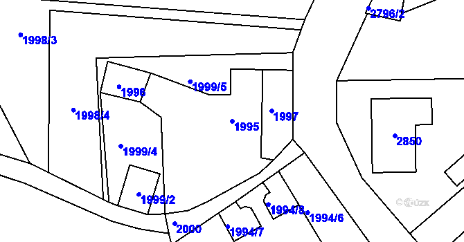 Parcela st. 1995 v KÚ Rumburk, Katastrální mapa