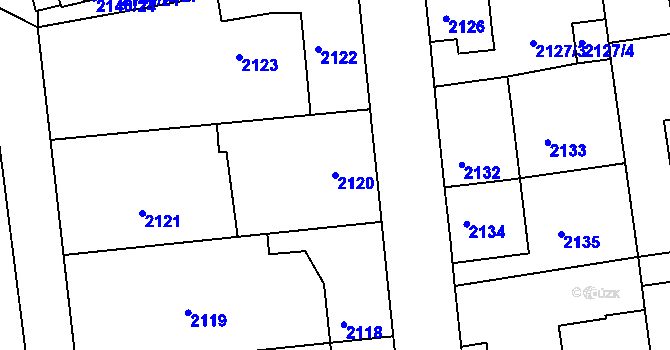 Parcela st. 2120 v KÚ Rumburk, Katastrální mapa