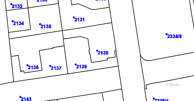 Parcela st. 2138 v KÚ Rumburk, Katastrální mapa