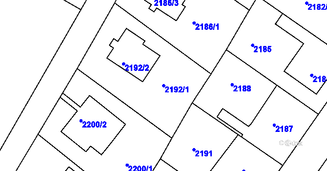 Parcela st. 2192/1 v KÚ Rumburk, Katastrální mapa