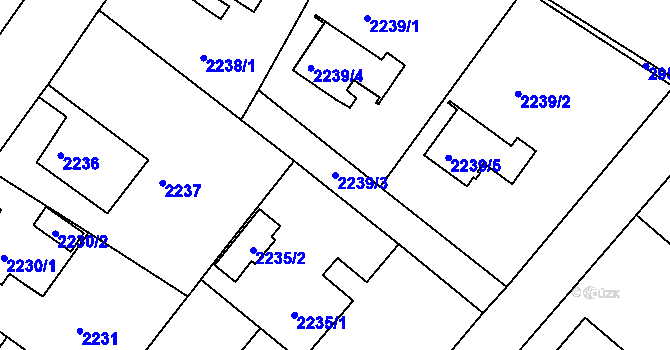 Parcela st. 2239/3 v KÚ Rumburk, Katastrální mapa