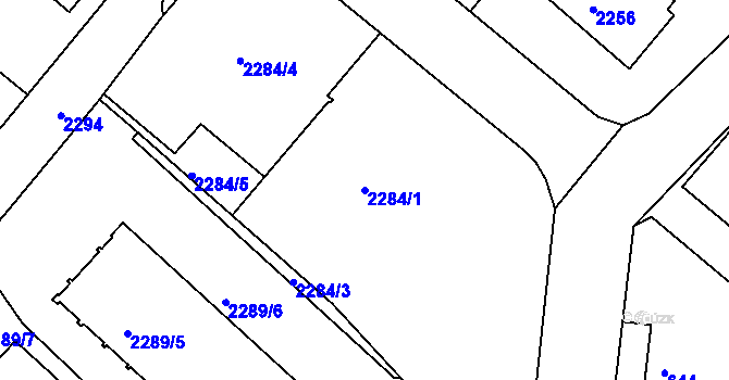 Parcela st. 2284/1 v KÚ Rumburk, Katastrální mapa