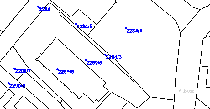 Parcela st. 2284/3 v KÚ Rumburk, Katastrální mapa