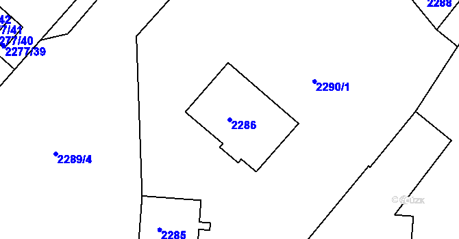 Parcela st. 2286 v KÚ Rumburk, Katastrální mapa