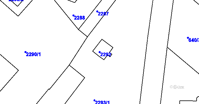Parcela st. 2292 v KÚ Rumburk, Katastrální mapa
