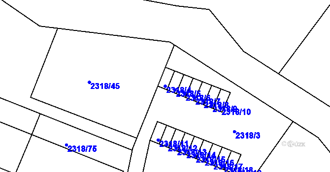 Parcela st. 2318/4 v KÚ Rumburk, Katastrální mapa