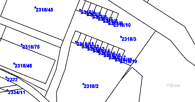 Parcela st. 2318/15 v KÚ Rumburk, Katastrální mapa
