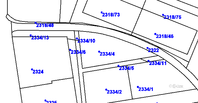 Parcela st. 2334/4 v KÚ Rumburk, Katastrální mapa