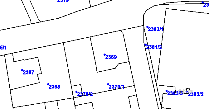 Parcela st. 2369 v KÚ Rumburk, Katastrální mapa