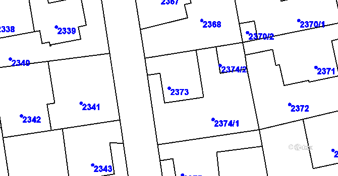 Parcela st. 2373 v KÚ Rumburk, Katastrální mapa