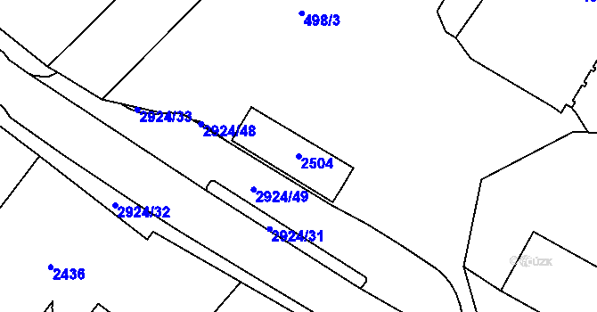 Parcela st. 2504 v KÚ Rumburk, Katastrální mapa