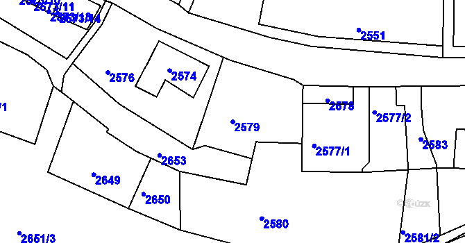 Parcela st. 2579 v KÚ Rumburk, Katastrální mapa