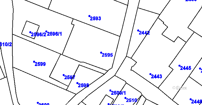 Parcela st. 2595 v KÚ Rumburk, Katastrální mapa