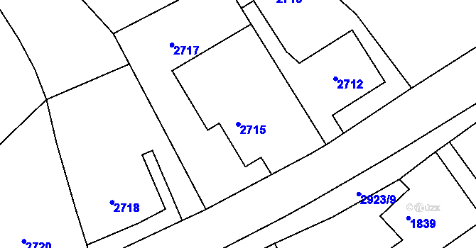 Parcela st. 2715 v KÚ Rumburk, Katastrální mapa