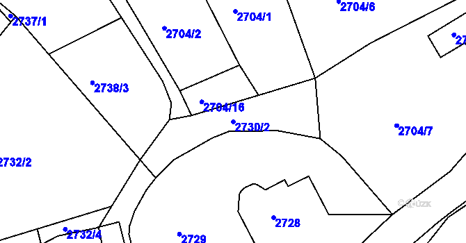 Parcela st. 2730/2 v KÚ Rumburk, Katastrální mapa